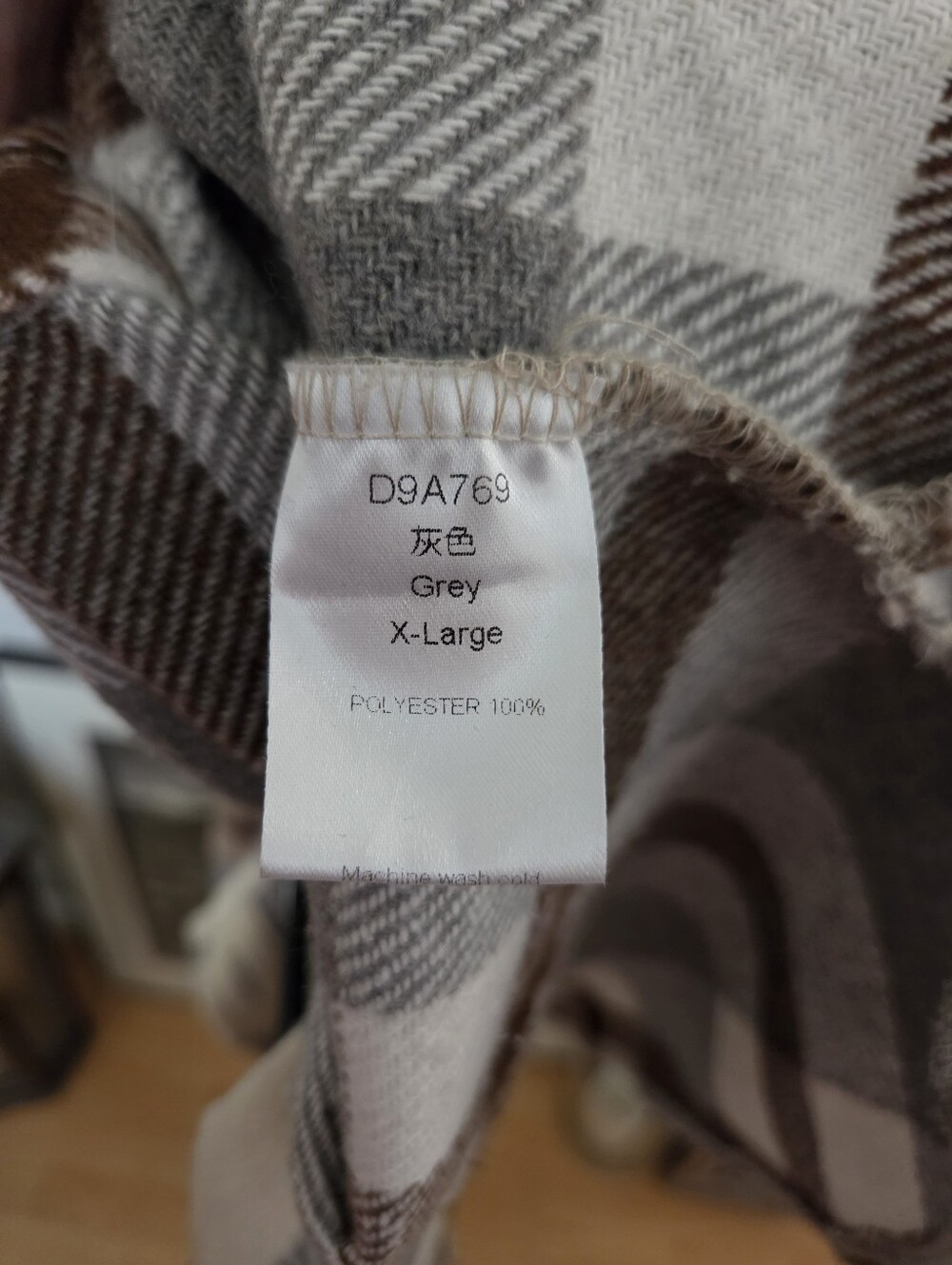 Oversized Plaid Shacket Jacket in Brown & Cream - Picture 3 of 3